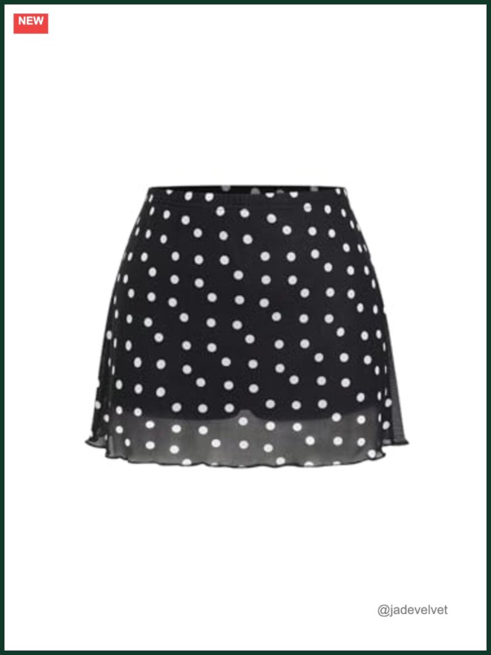Women's Polka Dot Mini Skirt Y2k High Waisted Mesh Skirt